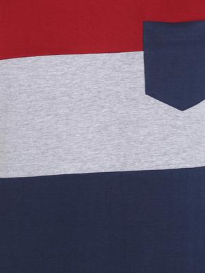 red color block pocket t-shirt - 16660819 - Standard Image - 4