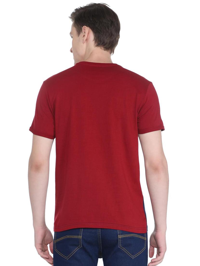 red color block pocket t-shirt - 16660819 - Zoom Image - 2
