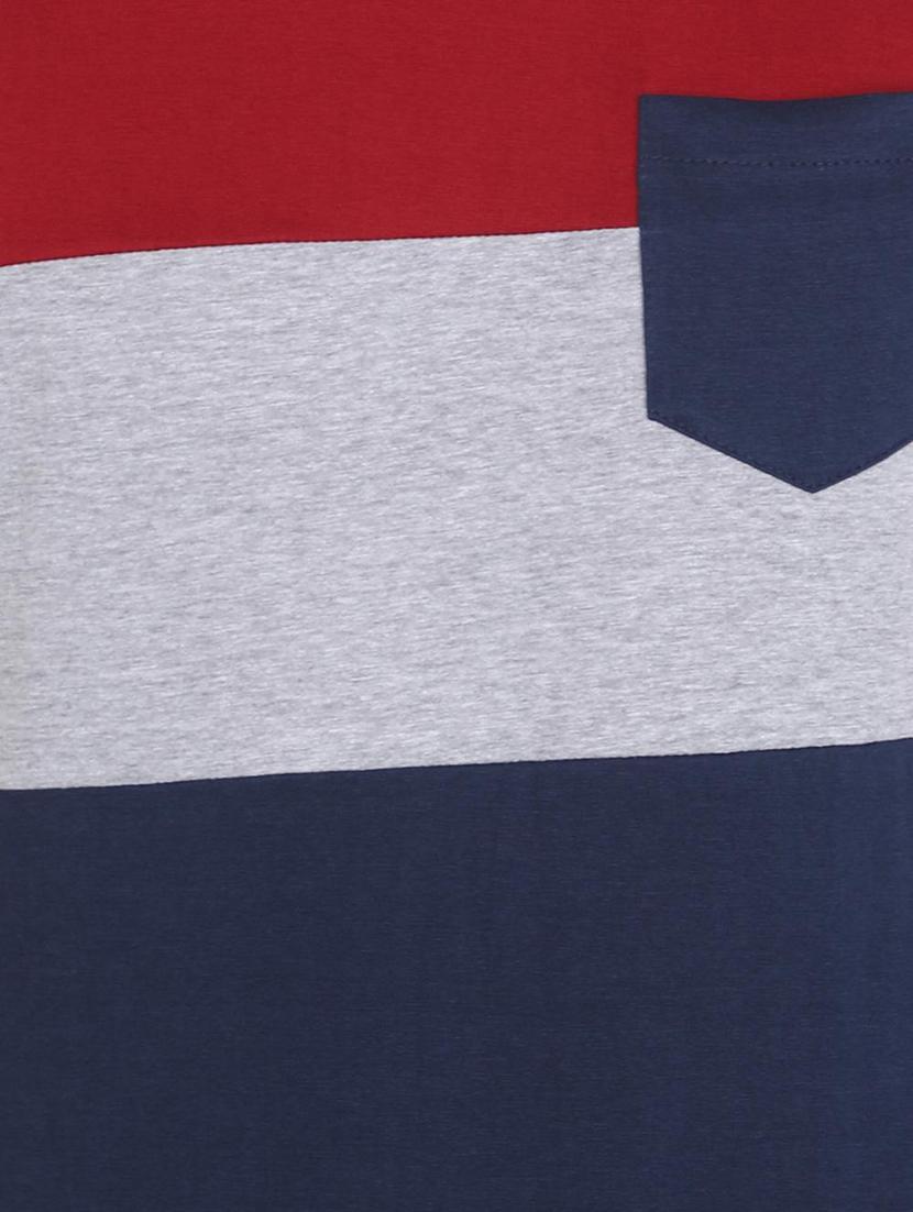 red color block pocket t-shirt - 16660819 - Zoom Image - 4