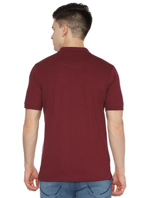 maroon striped polo t-shirt - 16660926 - Standard Image - 2
