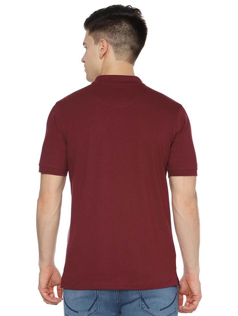 maroon striped polo t-shirt - 16660926 - Zoom Image - 2