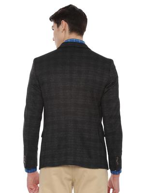 grey checkered single breasted casual blazer - 16660935 - Standard Image - 2