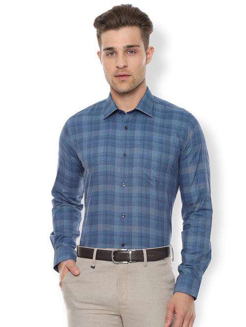 blue checkered formal shirt - 16661007 - Very Small Image - 1