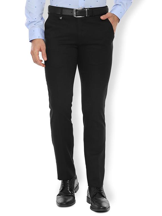 black textured flat front formal trouser - 16661055 - Zoom Image - 1