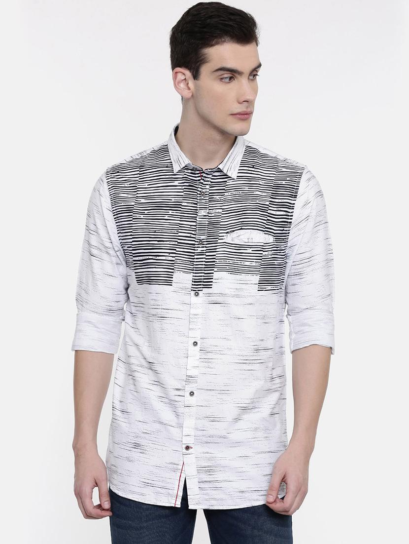 white printed casual shirt - 16661128 - Zoom Image - 1