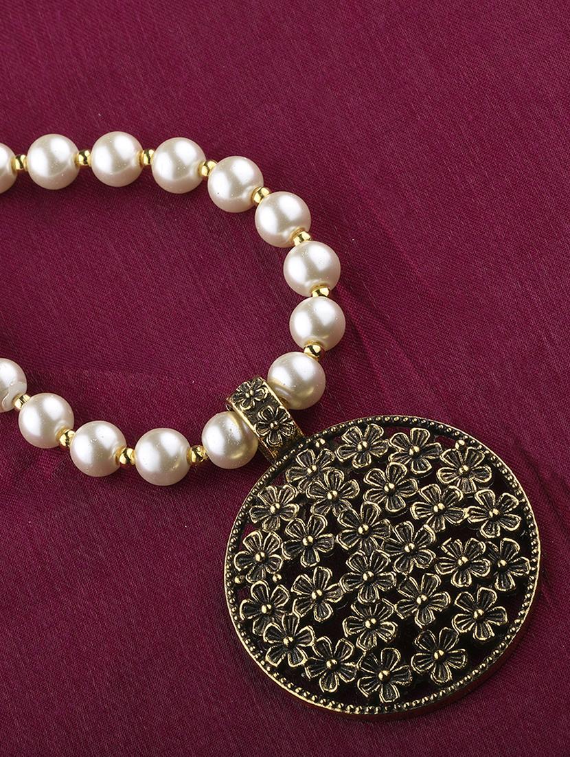 gold brass long necklace - 16661220 - Zoom Image - 2