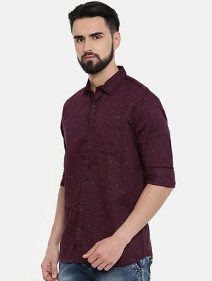 purple printed casual shirt - 16661492 - Standard Image - 2