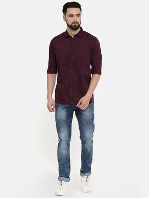 purple printed casual shirt - 16661492 - Standard Image - 4