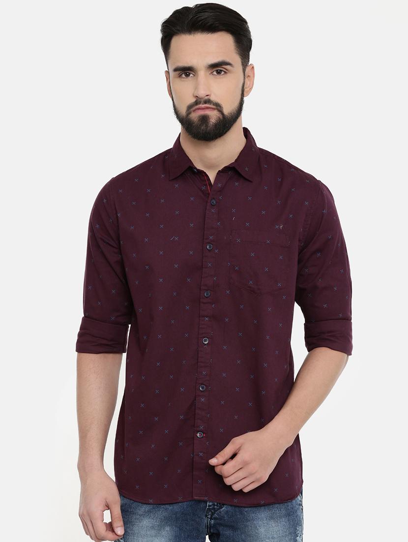purple printed casual shirt - 16661492 - Zoom Image - 1