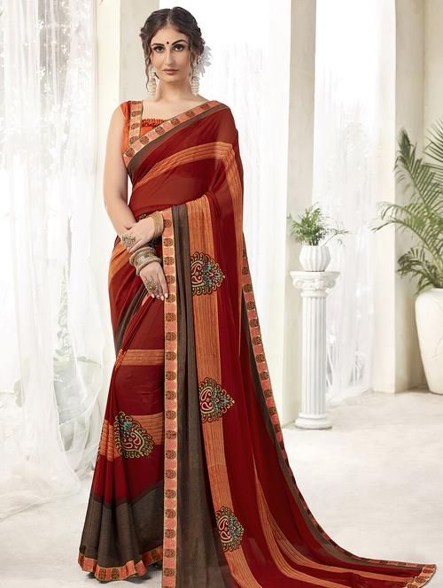 paisley printed saree with blouse - 16661647 - Standard Image - 1