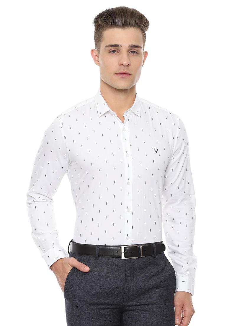 white printed formal shirt - 16661801 - Zoom Image - 1