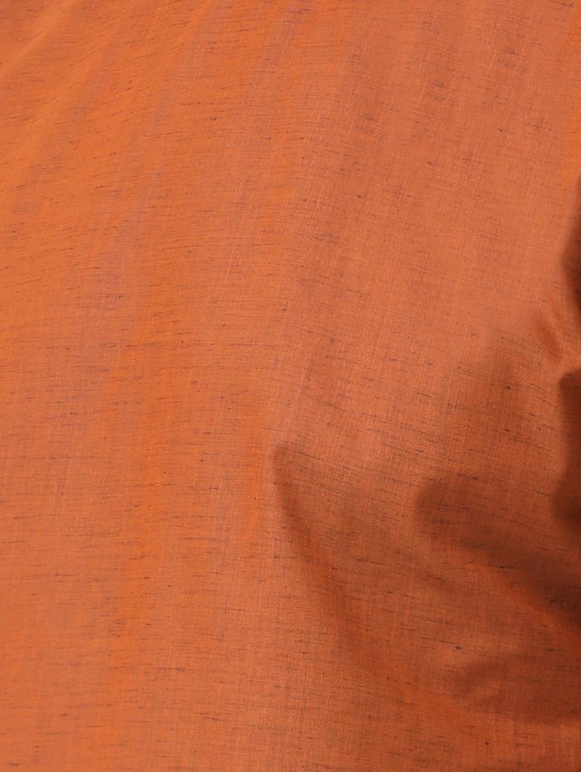 orange solid asymmetric kurta - 16661902 - Zoom Image - 4