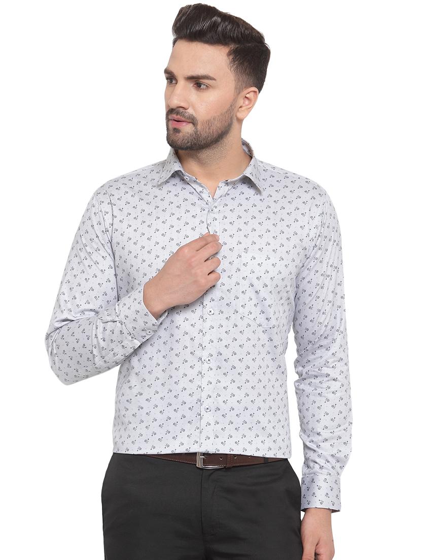 grey floral print formal shirt - 16661931 - Zoom Image - 1