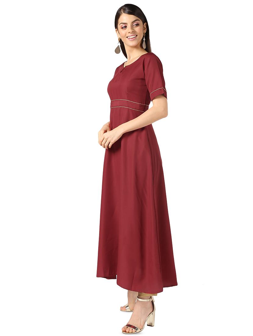 solid flared kurta - 16661938 - Zoom Image - 2