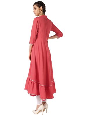 solid tiered flare kurta - 16661939 - Standard Image - 3
