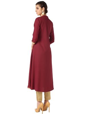 solid a-line kurta - 16661942 - Standard Image - 3