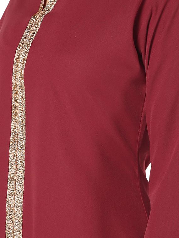 solid a-line kurta - 16661942 - Zoom Image - 4