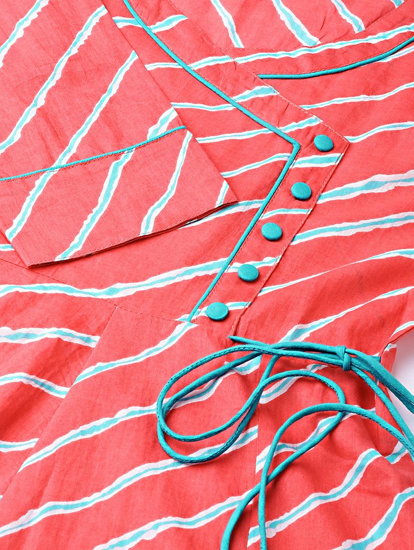 leheriya print angrakha kurta - 16661960 - Zoom Image - 4