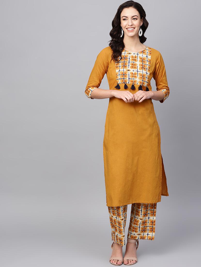 solid kurta palazzo set - 16662031 - Zoom Image - 1
