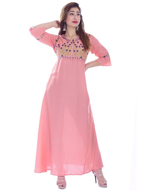embroidered flared kurta - 16662120 - Standard Image - 1