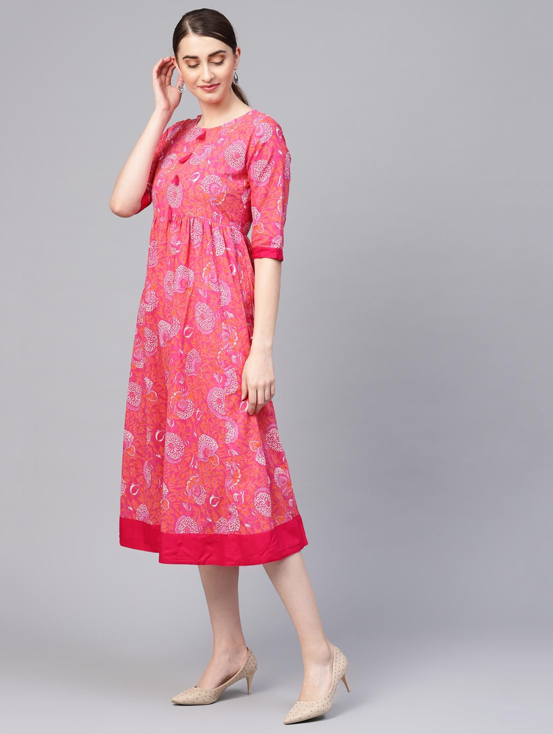 tassel embellished gathered a-line dress - 16662303 - Zoom Image - 2