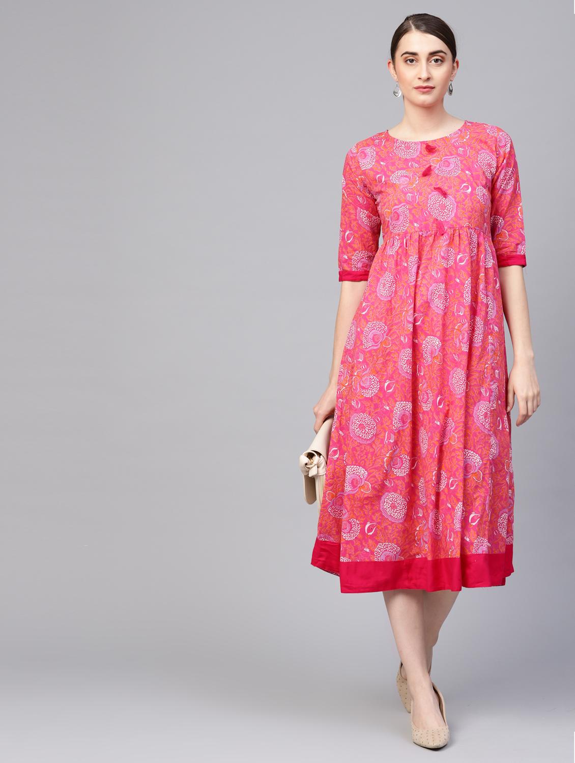 tassel embellished gathered a-line dress - 16662303 - Zoom Image - 4