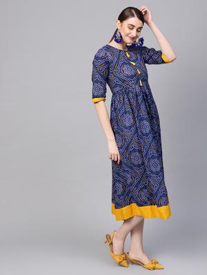 tassel embellished gathered a-line dress - 16662304 - Standard Image - 2