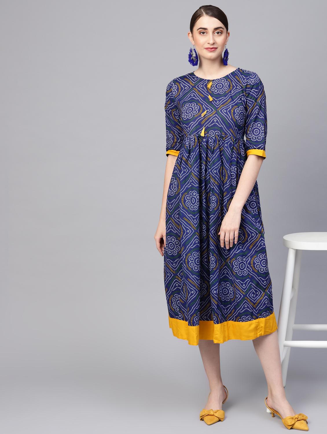 tassel embellished gathered a-line dress - 16662304 - Zoom Image - 4