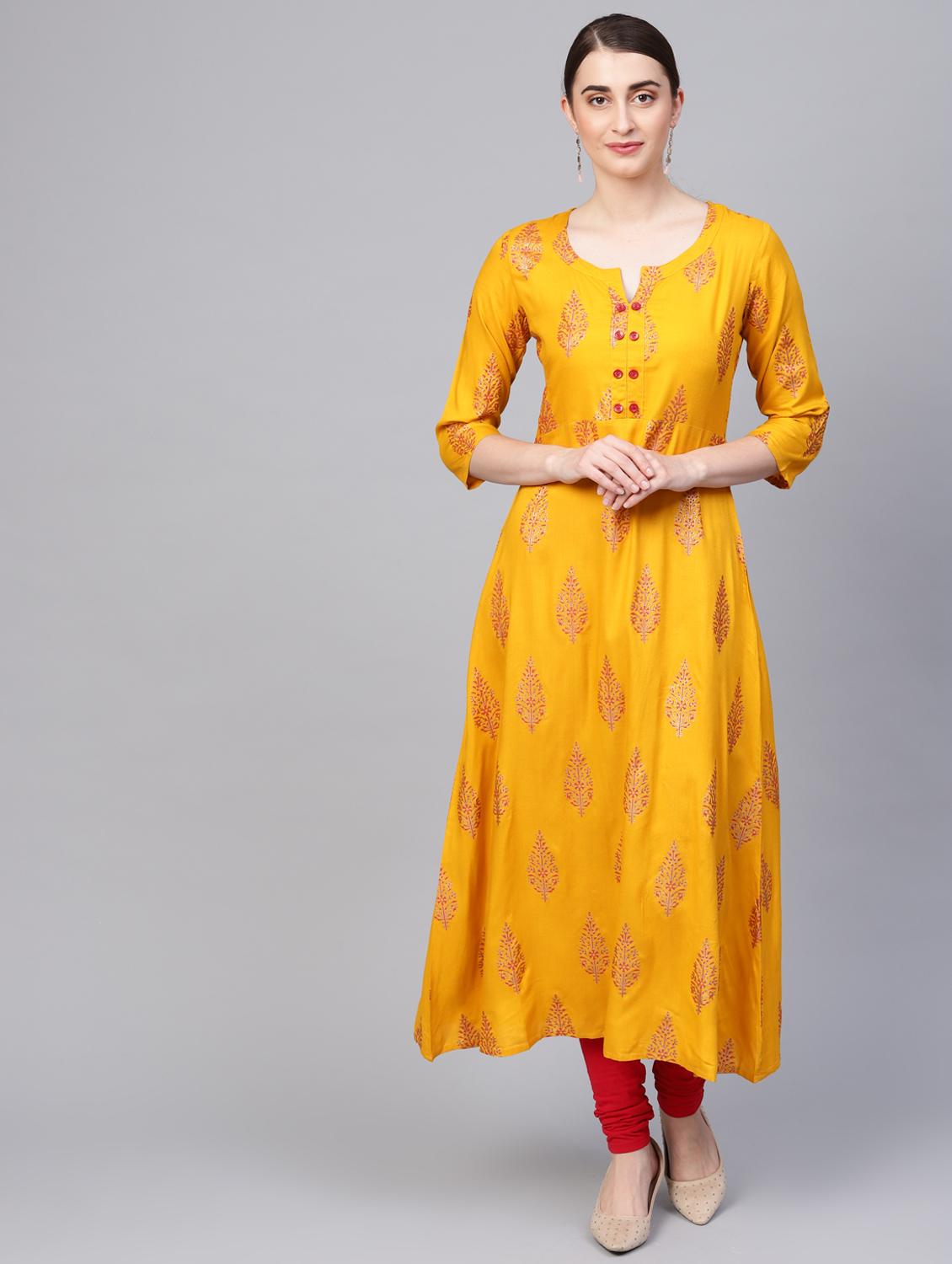 printed a-line kurta - 16662324 - Zoom Image - 1