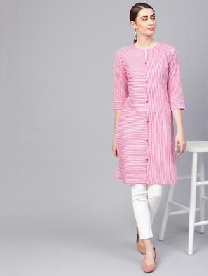 striped straight kurta - 16662331 - Standard Image - 4