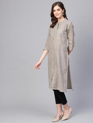 striped straight kurta - 16662334 - Standard Image - 2