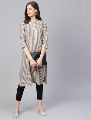 striped straight kurta - 16662334 - Standard Image - 4