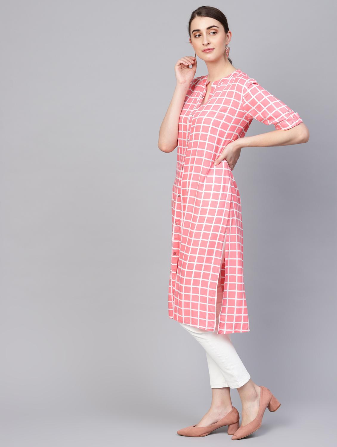 check print straight kurta - 16662335 - Zoom Image - 2