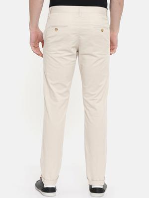 beige solid chinos - 16662362 - Standard Image - 3