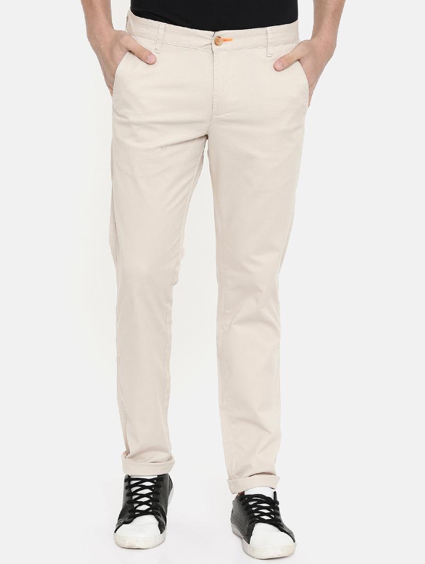 beige solid chinos - 16662362 - Zoom Image - 1