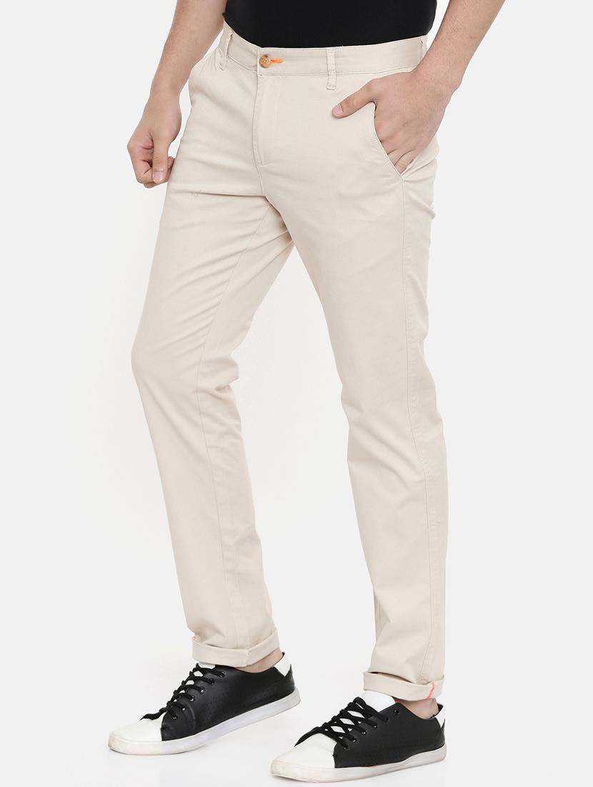 beige solid chinos - 16662362 - Zoom Image - 2