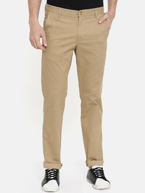 brown solid chinos - 16662371 - Standard Image - 1