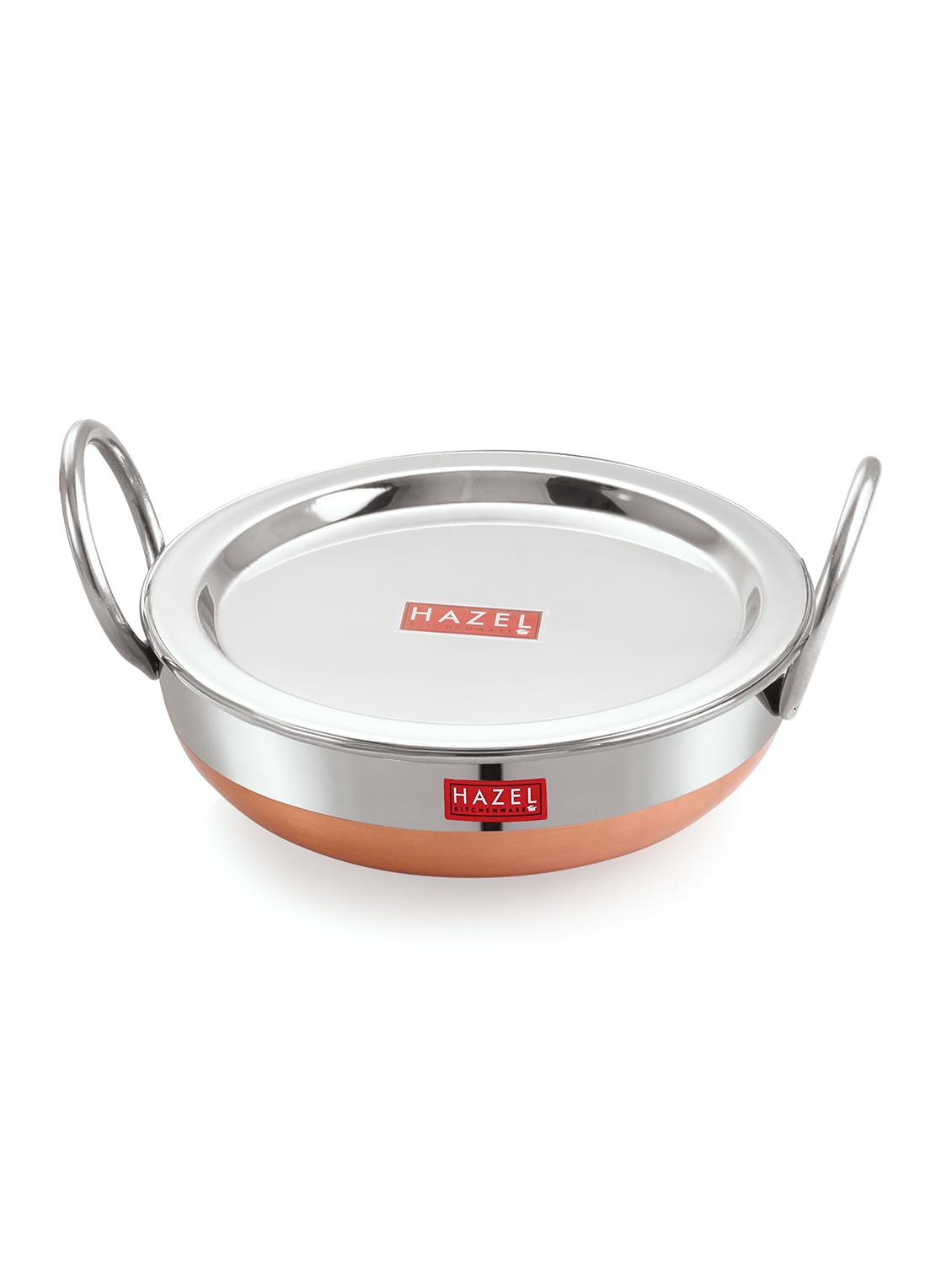 stainless steel kadai with copper bottom and lid - 16662424 - Zoom Image - 1