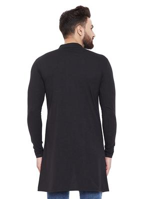 black solid asymmetric kurta - 16662527 - Standard Image - 3