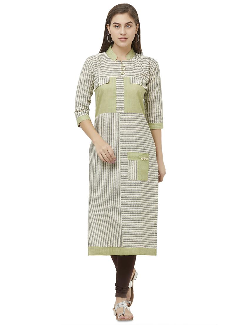 color block straight kurta - 16662543 - Zoom Image - 1