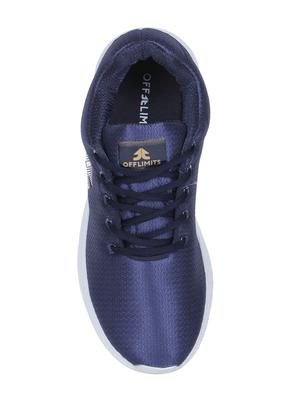 navy fabric lace up sport shoes - 16662714 - Standard Image - 4