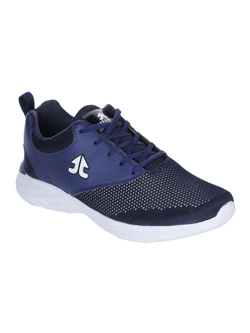 navy blue fabric lace up sport shoes - 16662718 - Very Small Image - 1
