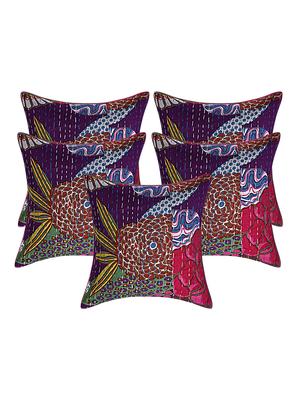 cotton kantha work fruit print cushion cover - 16662819 - Standard Image - 2