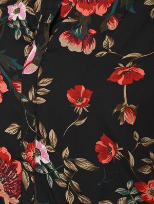 mandarin neck floral a-line dress - 16662934 - Standard Image - 5
