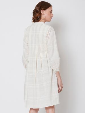 long sleeved pleated dress - 16663063 - Standard Image - 3