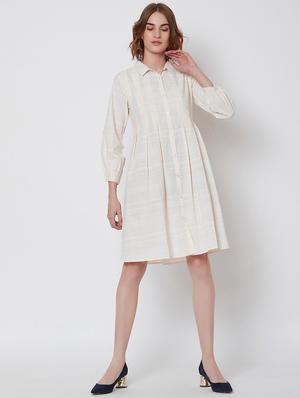 long sleeved pleated dress - 16663063 - Standard Image - 4