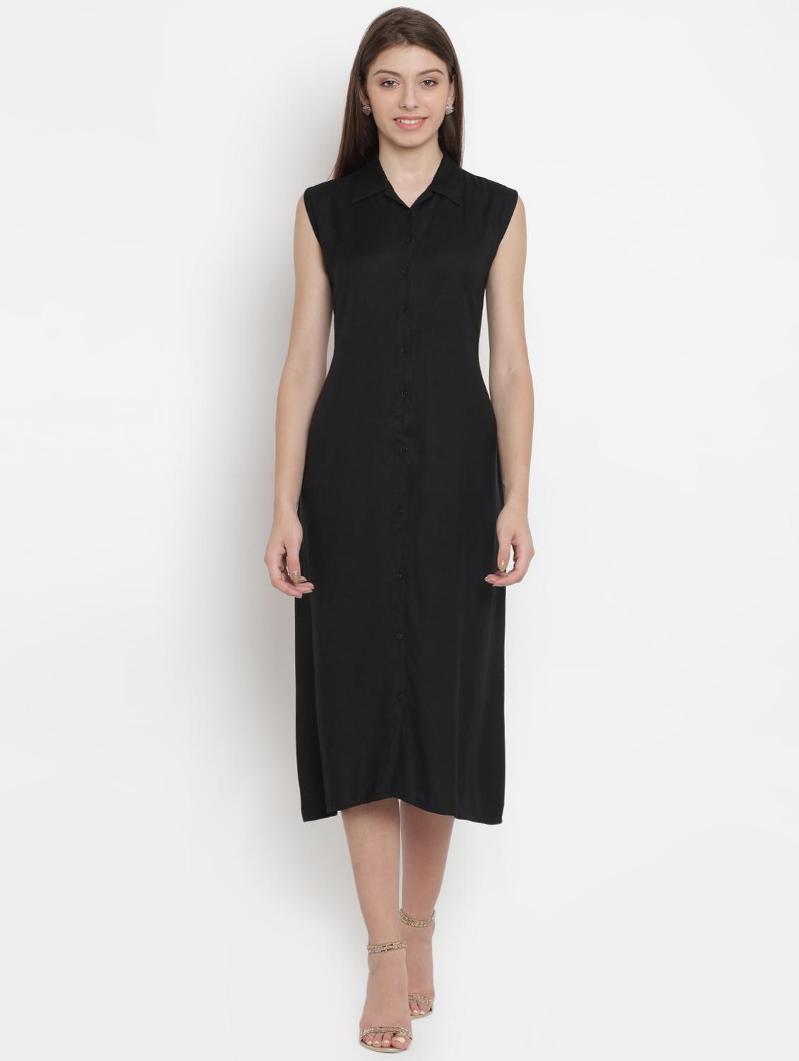 shirt collar button up a-line dress - 16663169 - Zoom Image - 1