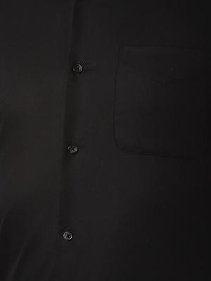 black solid formal shirt - 16663303 - Standard Image - 5