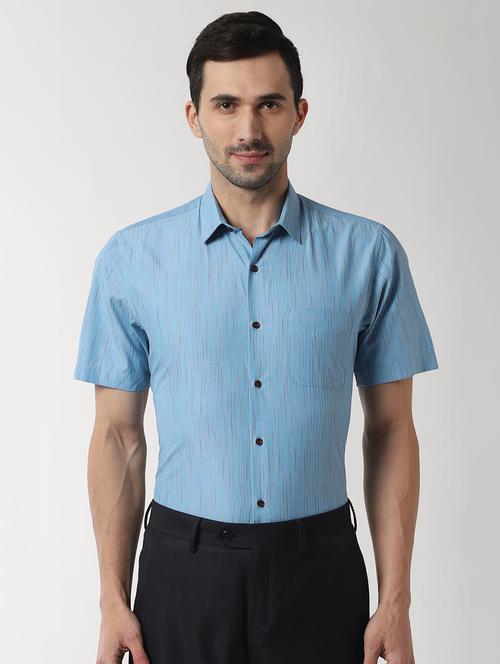 blue striped formal shirt - 16663409 - Standard Image - 1