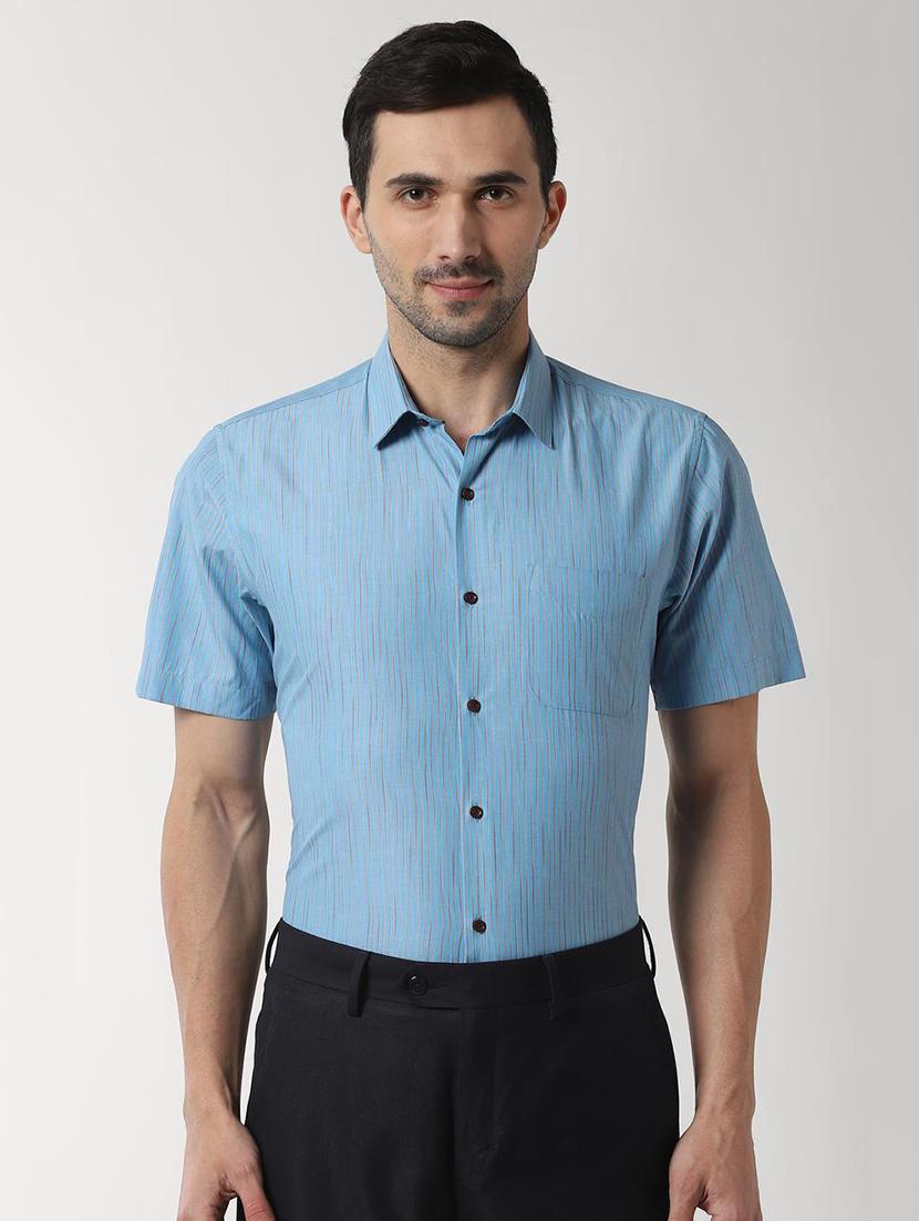 blue striped formal shirt - 16663409 - Zoom Image - 1